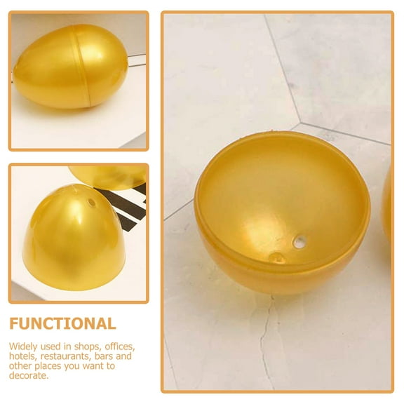 24pcs Golden Plastic Eggs for Kids Toy Party Lottery Easter Wrapping Egg