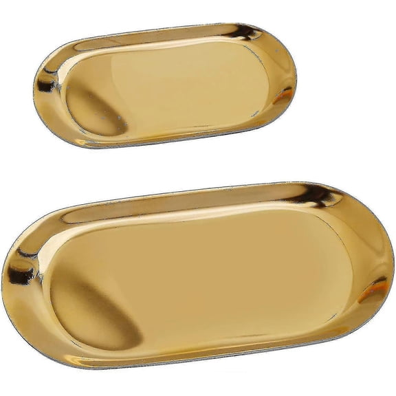 Golden Plate Serving Trays Buffet Plate Tray Jewelry Stand Storage Decoration