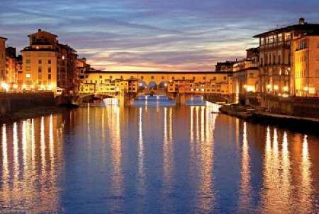 Golden Ponte Vecchio Canvas Art - Rita Crane (12 x 18)