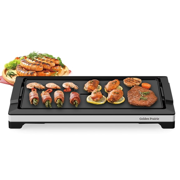 Golden Prairie Electric Griddle Nonstick, 1800W, 20-Inch XL Flat Top Grill for Breakfast, Pancakes, Eggs & Teppanyaki, Electric Skillet with Drip Tray, Adjustable Temperature, Easy to Clean Y101