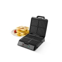 Golden Prairie Extra Deep Belgian Waffle Maker 1300W, 4-Slice Non Stick Waffle Iron, 1" Thick Fluffier Waffle, Electric Pancake Maker with Lock Lid, Auto Temperature Control, Stainless