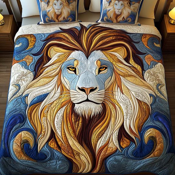 Golden Pride Quilted Bedding Set , 3-Piece Bedding Set