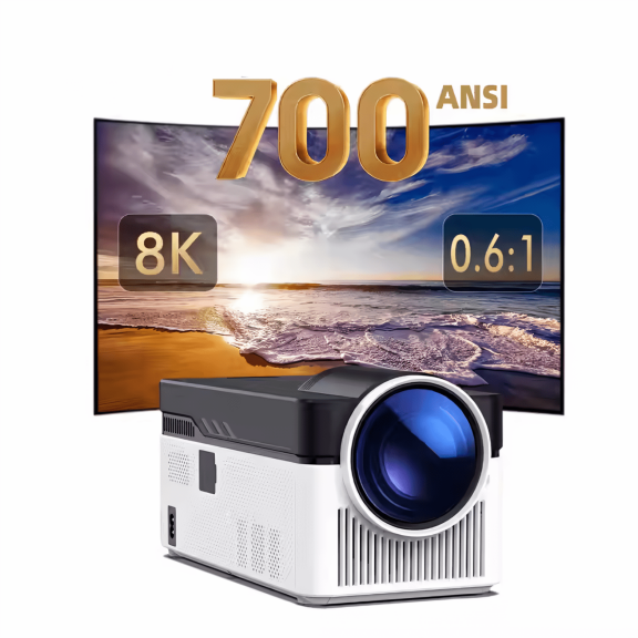 Golden Projector, WiFi and Bluetooth, HD 1080P Outdoor movie projector,Smart Home Theater projector