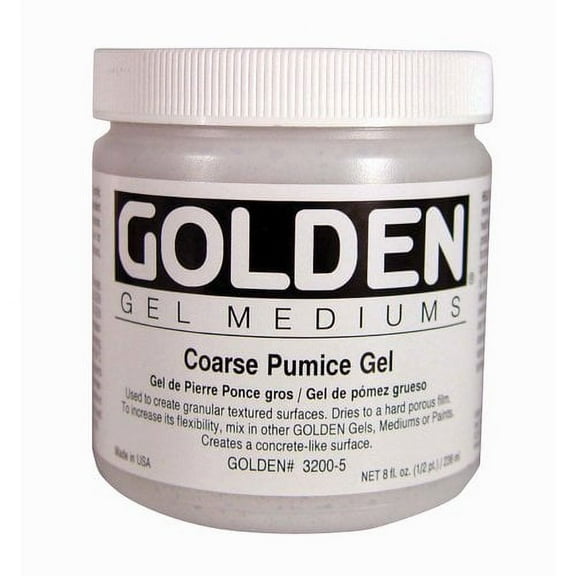 Golden Pumice Gel Medium - Coarse, 8 oz jar