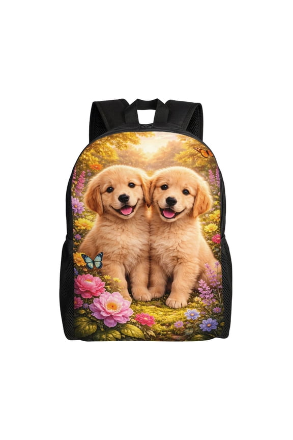 Golden Puppy Garden Backpack Large Capacity Laptop Bag for Men and Women