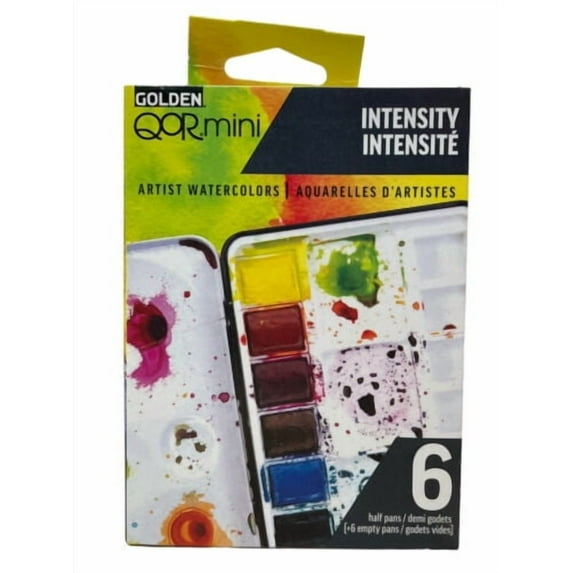 Golden QOR Mini Intensity Artist Watercolour Set - 6 Half Pans