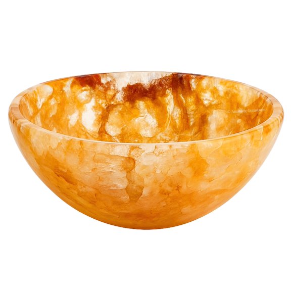 Golden Quartz Crystal Bowl 3" Inch Gemstone Bowl for Altar Offering Bowl