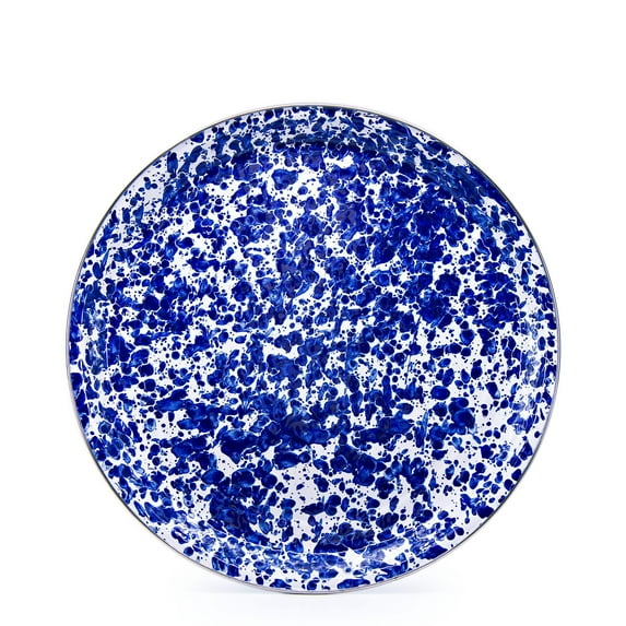 Golden Rabbit Enamelware Cobalt Swirl Pattern - 15.5 inch Medium Tray - Golden Rabbit Enamelware