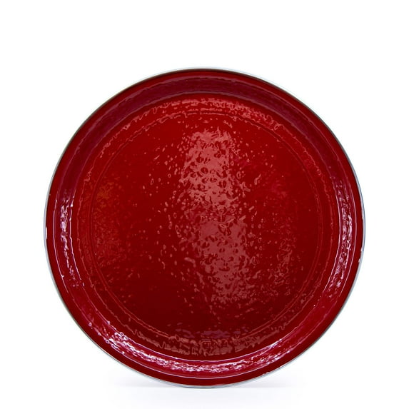 Solid Red Pattern - 15.5 inch Medium Tray - Golden Rabbit Enamelware