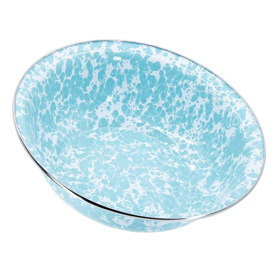 Golden Rabbit Enamelware Sea Glass Pattern - 4 qt Serving Bowl - Golden Rabbit Enamelware