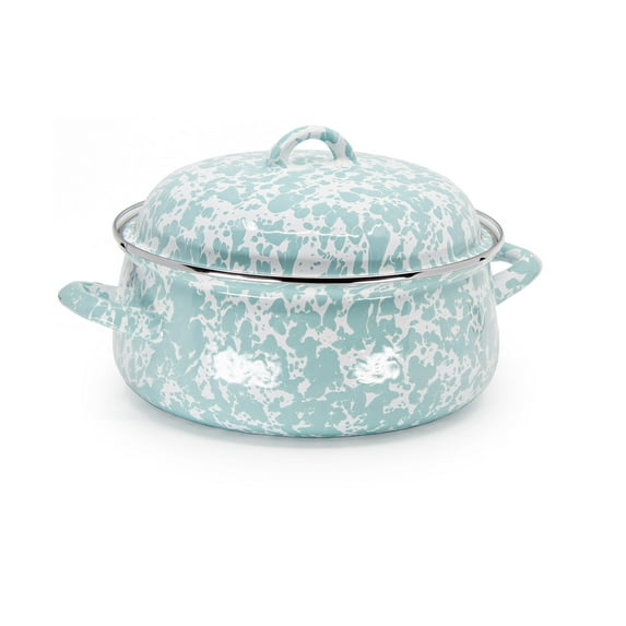 Sea Glass Pattern 4 qt Dutch Oven Golden Rabbit Enamelware