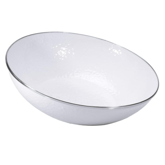 Solid White Pattern - 5 qt Catering Bowl - Golden Rabbit Enamelware