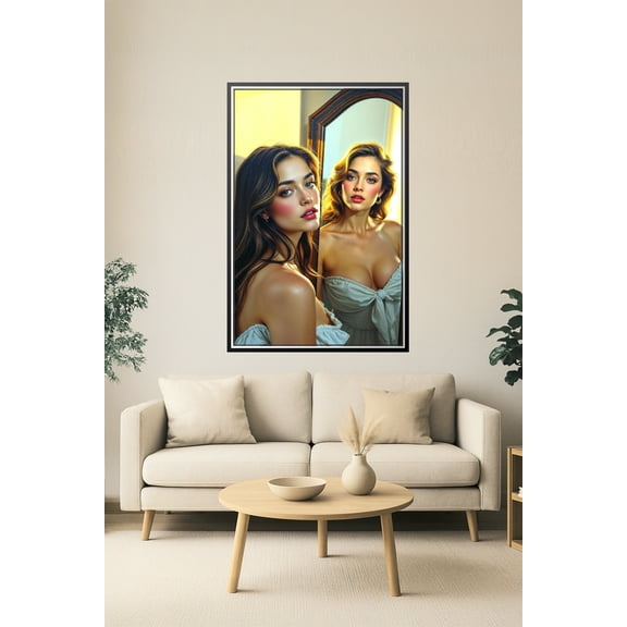 Golden Reflection Mirror Portrait in Soft Light [Photo Paper]