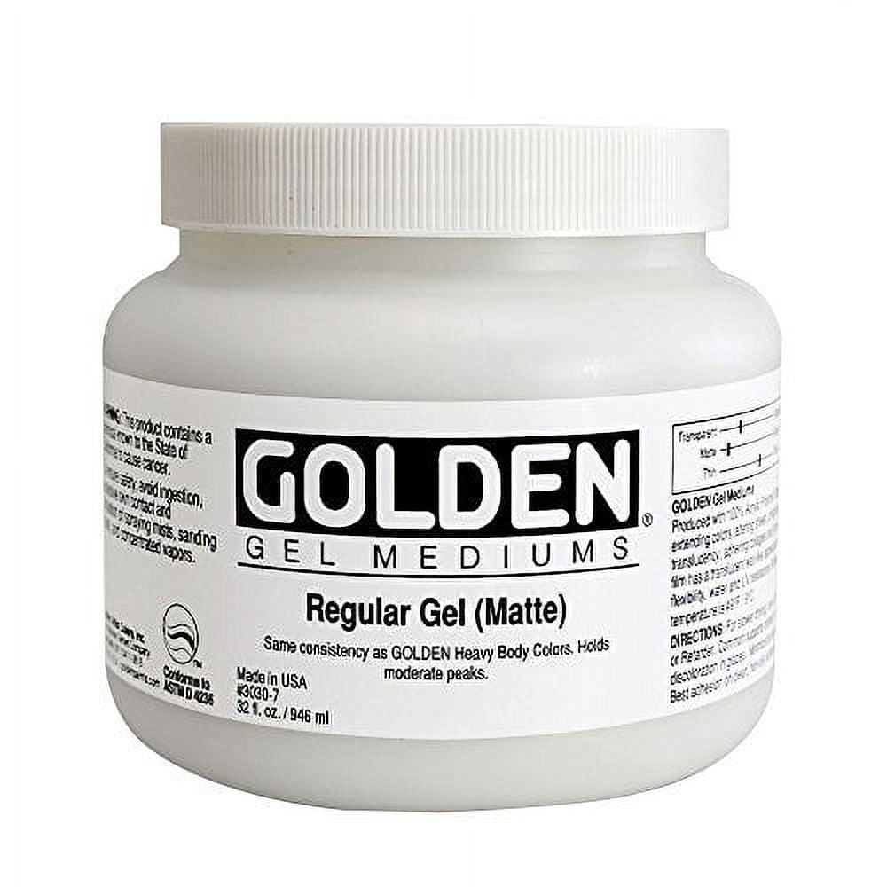 Golden Regular Acrylic Gel Medium - Matte, 32 oz jar