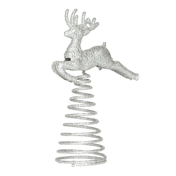 Golden Reindeer Christmas Tree Topper, Lightweight Deer Ornament with Glittering Antlers, Easy to Install Treetop Decoration for Holiday Xmas Trees, Festive Home Decor