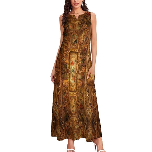 Golden Renaissance Art Long Dress dress summer women Womens dresses