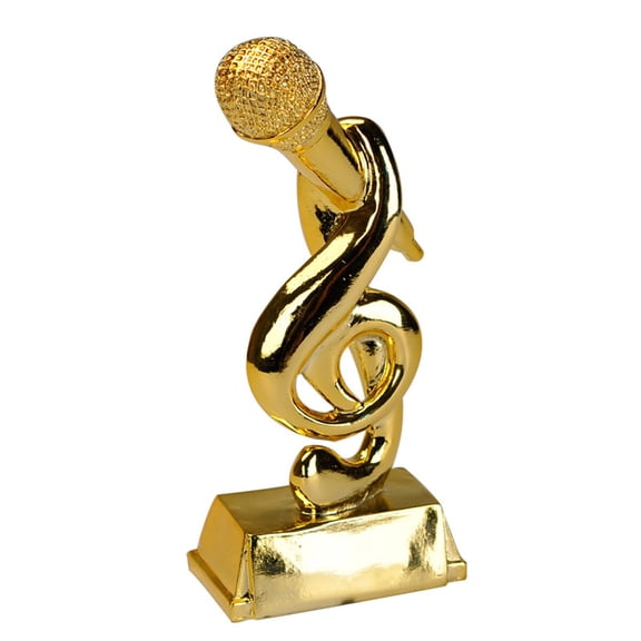 Golden Resin Melody Speaker Trophy, Singing Champion Award, Desk Decor for Audio Enthusiasts, Musicians, and DJs