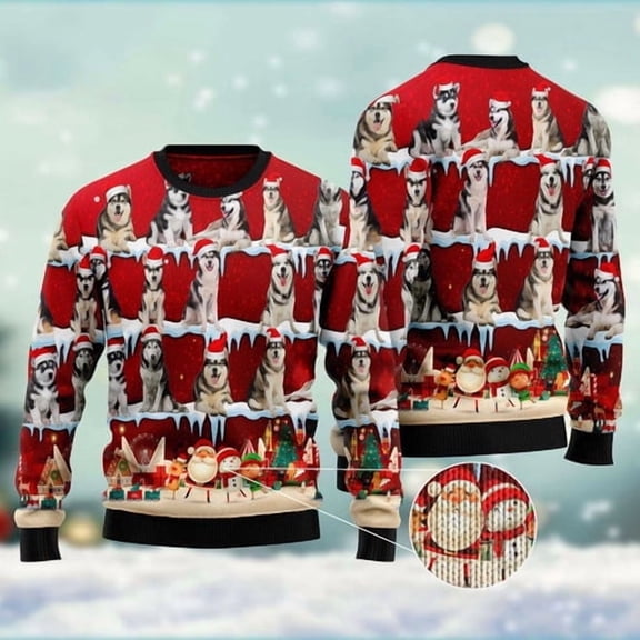 Golden Retriever 3D Christmas Sweater, Funny Xmas Sweater, Sweater Xmas