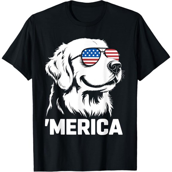 Golden Retriever 4Th Of July Merica T-Shirt