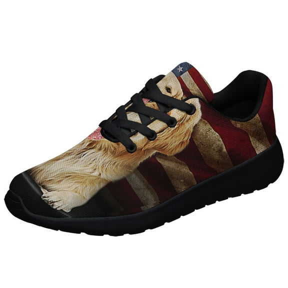 Golden Retriever American flag Shoes Sneakers Black Size 13