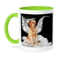 thumbnail image 1 of 3dRose, Golden Retriever Angel Dog Sitting on a Cloud with a cute Halo and Angel Wings, 15oz Two-Tone Green Mug, 1 of 7