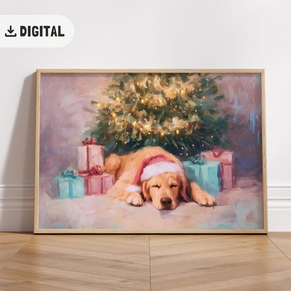 Golden Retriever Art : Vintage Dog Lover Wall Decor, , F120 Unframed Paper Print
