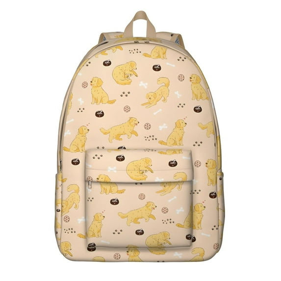 Golden Retriever Backpack for School,Cute School Bag,Schoolbag with Adjustable Shoulder Straps & Padded Back,15.7"x11.8"x5.5"