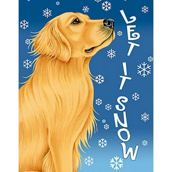 Golden Retriever - Best of Breed Let It Snow House Flag