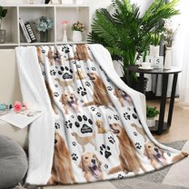 Golden Retriever Blanket,Comfortable Soft Flannel Throw Blanket,All Season,Warm Lightweight Blankets for Sofa Bed Couch Living Room Chair,50"x60"(130x150cm)