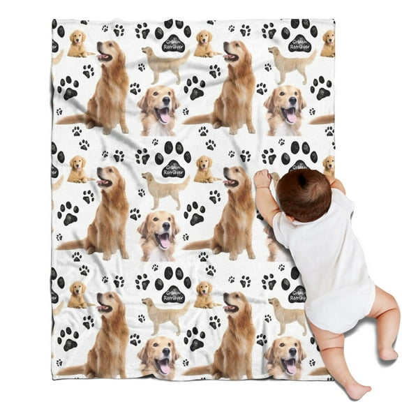 Golden Retriever Blanket,Comfortable Soft Flannel Throw Blanket,All Season,Warm Lightweight Blankets for Sofa Bed Couch Living Room Chair,30"x40"