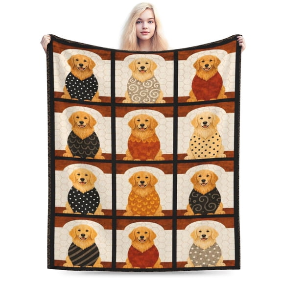 Golden Retriever Blanket Gift Throw Blanket Cozy Soft Dog Pattern Home Decor Gift for Dog Lovers 50x40