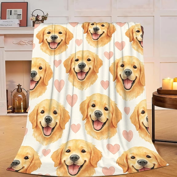 Golden Retriever Blanket Super Soft Warm Fluffy Fleece Flannel Dog Animal Blanket Cozy Fuzzy Plush Stuff Bedding Blankets Gifts for Women Users men Women Adults 50"X40"