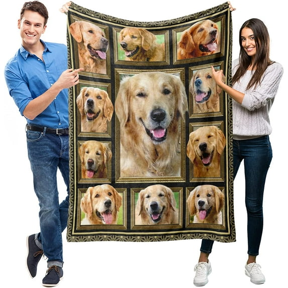 Golden Retriever Blanket for Women Men, Golden Retriever Gifts for Dog Lover, Super Soft Fuzzy Dog Throw Blanket Golden Retrievers Decor Plush Gift for Birthday Christmas 60x80 inch