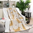 thumbnail image 1 of Golden Retriever with Bones and Paws Blanket,Comfortable Soft Flannel Throw Blanket,All Season,Warm Lightweight Blankets for Sofa Bed Couch Living Room Chair,40"x50", 1 of 4