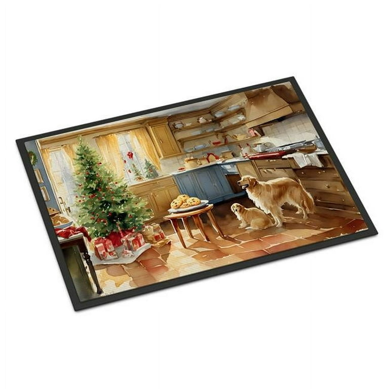 Carolines Treasures DAC3800JMAT 24 x 36 in. Unisex Golden Retriever Christmas Cookies Doormat Walmart