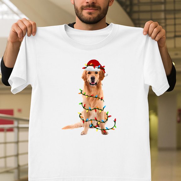 Golden Retriever Christmas Graphic, Cute Dog Lover Holiday Gift Idea G0728, for Men and Women, up to Size 5XL