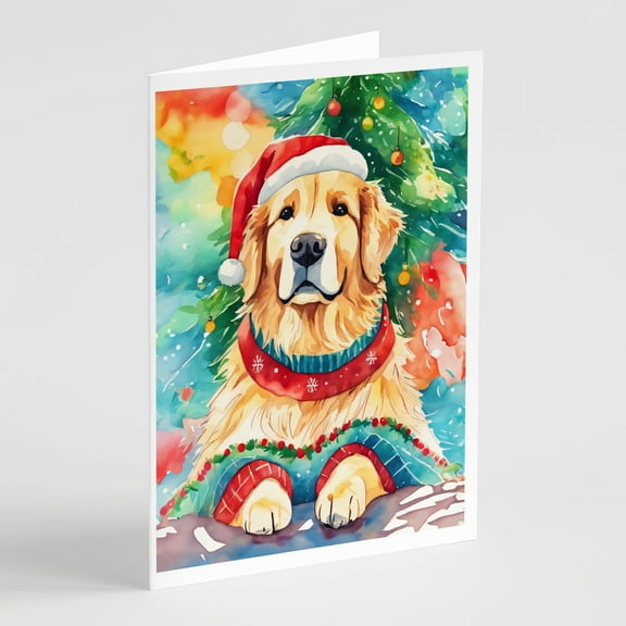 Golden Retriever Christmas Greeting Cards Pack of 8 7 in x 5 in