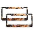 thumbnail image 1 of Golden Retriever Christmas License Plate Frame 2 Pack Dog Lover Gifts License Plate Cover Frame for US And CA 2 Round Holes Aluminum License Plate Frames, 1 of 6