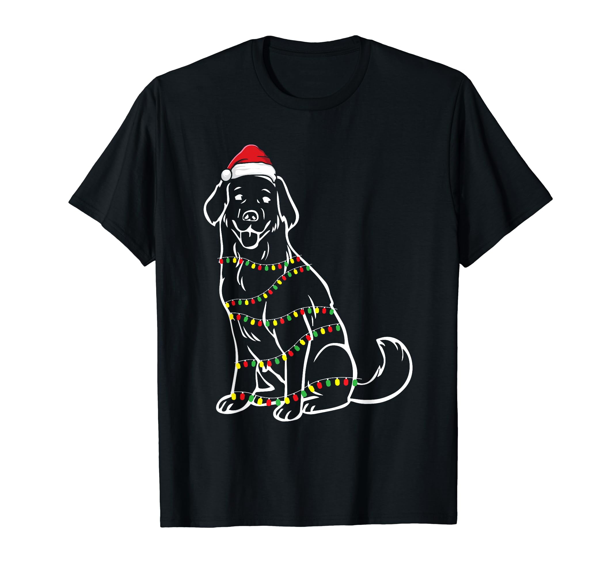 Golden Retriever Christmas Tree Lights XMas Cute Dog Puppy TShirt