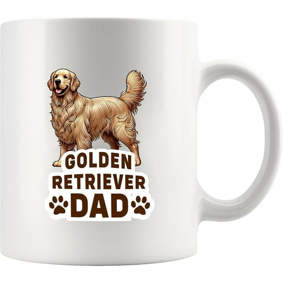 Golden Retriever Dad Golden Retriever Gifts Dog Mom Dad Pet Lover Fathers Day Novelty Drinkware Ceramic Mug 11 oz White