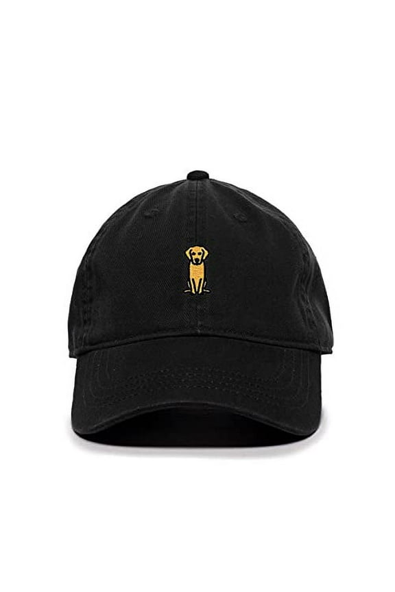 Golden Retriever Dog Baseball Cap Embroidered Cotton Adjustable Dad Hat Black