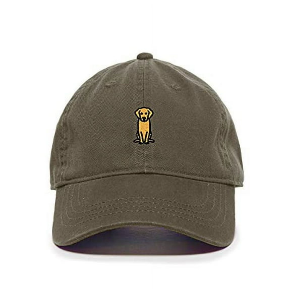 Golden Retriever Dog Baseball Cap Embroidered Cotton Adjustable Dad Hat Olive