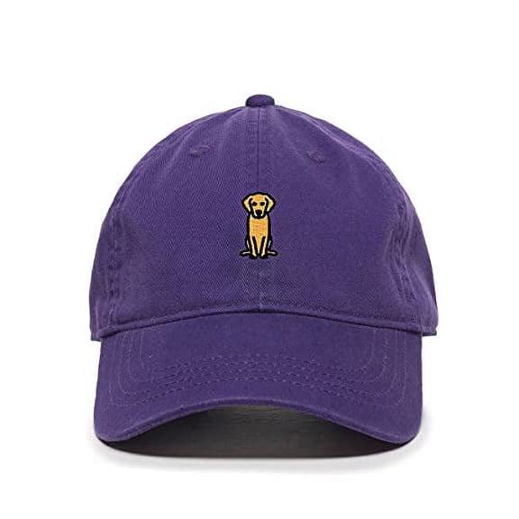 Golden Retriever Dog Baseball Cap Embroidered Cotton Adjustable Dad Hat Purple