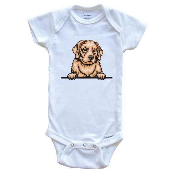 Golden Retriever Dog Breed Cute Baby Bodysuit, 0-3 months white