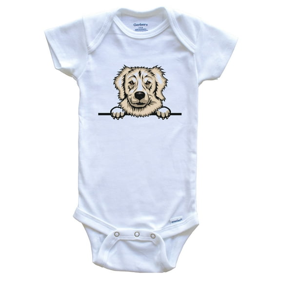 Golden Retriever Dog Breed Cute Baby Bodysuit v2, 0-3 months white