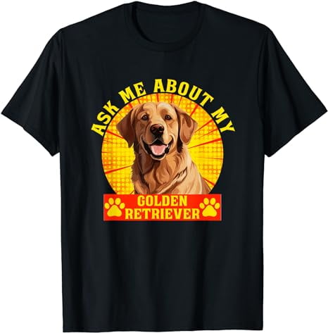 Golden Retriever Dog Breed Funny Fur Baby Canine Adults Men T-shirt 