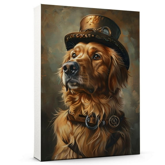 Golden Retriever Dog Canvas Painting Canvas Art Prints Bathroom Artwork for Wall Living Room Bedroom Bathroom Wall Art Framed Art Wall Decor Wood Wall Hanging Art