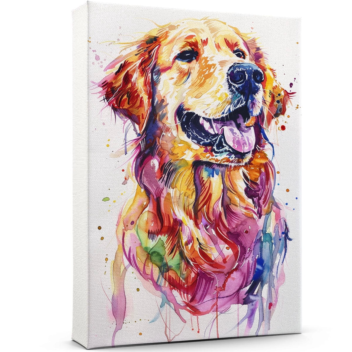 Golden Retriever Dog Canvas Wall Art Prints,Watercolor Dog Art Canvas ...