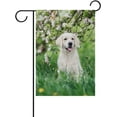 thumbnail image 1 of Golden Retriever Dog Flower Decorative Double Sided House Flag 28 x 40 inch, 1 of 2