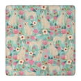 thumbnail image 1 of Golden Retriever Dog and Flowers Square Fitted Tablecloth with Elastic Edge,Square Table Cover,Washable Elastic Table Cover for Home Kitchen Party Decor 36"x36", 1 of 6